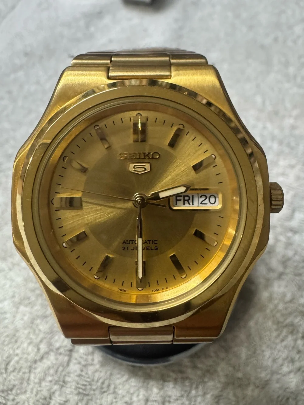 Seiko Gold Tone Men's Automatic Watch with Day-Date